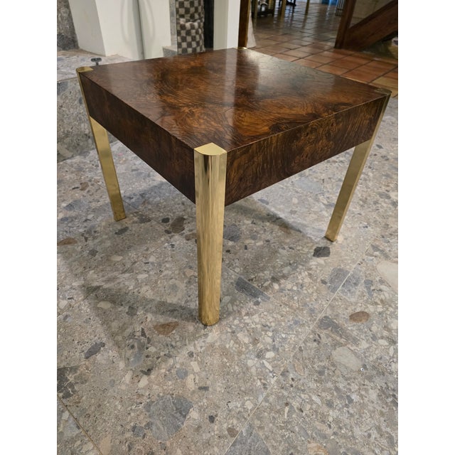 Mid 19th Century Beautiful Burl and Golden Brass Side Table by Century Furniture For Sale - Image 13 of 16