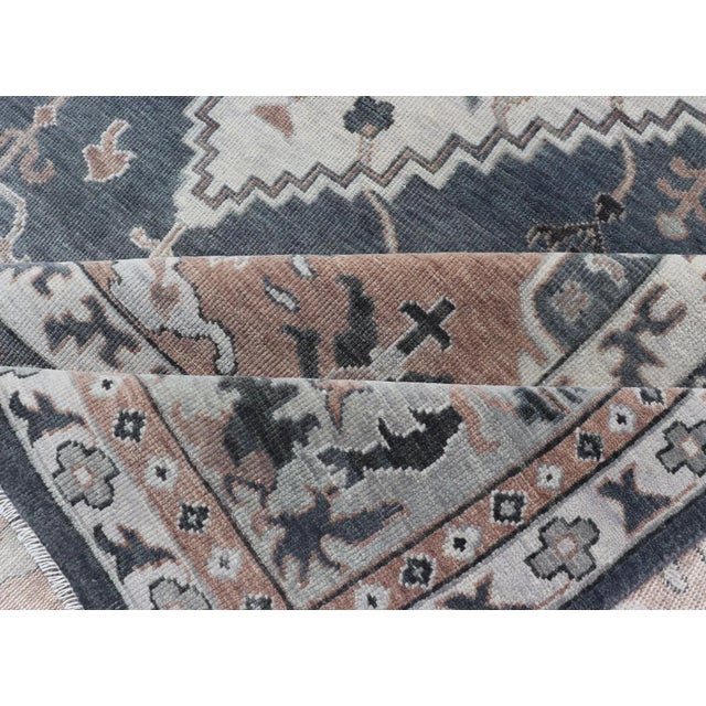 Modern Oushak With Botanical Design in by Keivan Woven Arts For Sale - Image 11 of 13