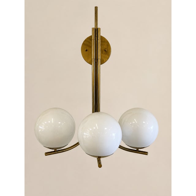 Gold Large Brass and Glass Wall Light, 1960s For Sale - Image 8 of 8