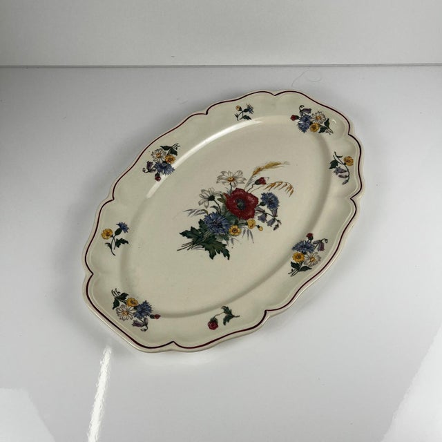 Ceramic Oval Agreste Plate from Sarreguemines, 1930s For Sale - Image 7 of 8