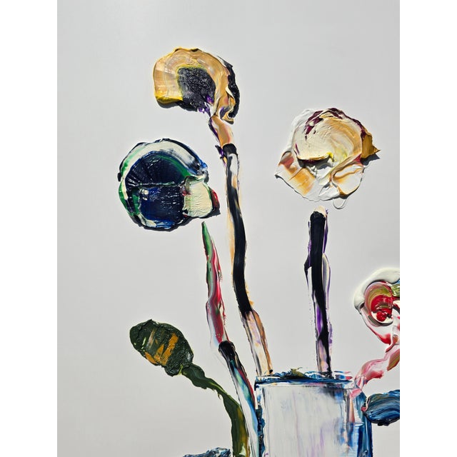 Contemporary Contemporary Still Life Vase With Flowers | Abstract Figurative | Diane Grant For Sale - Image 3 of 9
