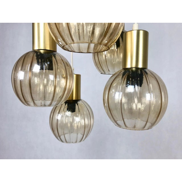Gold West German Cascade Chandelier, 1970s For Sale - Image 8 of 9