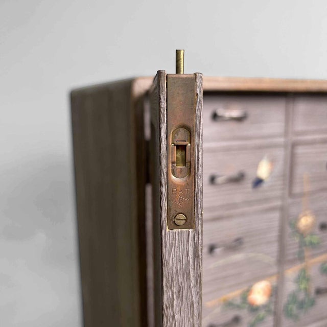 Vintage Tansu Storage Cabinet with Floral Decor, 1960s For Sale - Image 17 of 18