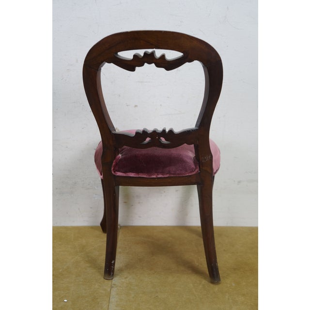 Antique Victorian Mahogany Balloon Back Child Doll Salesman Sample Parlor Chair For Sale - Image 4 of 14