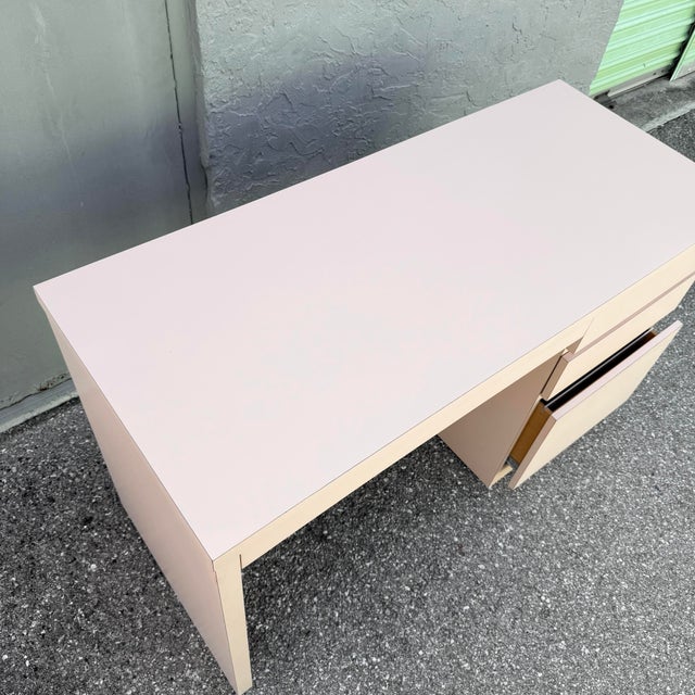Postmodern Light Pink Laminate Writing Desk For Sale - Image 4 of 7