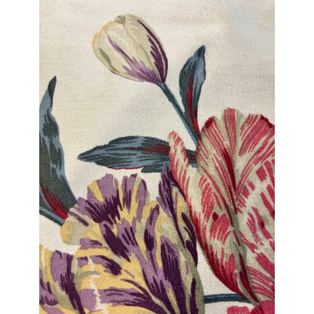 Pair of pre-cut velvet floral panels for chair seats or pillows.