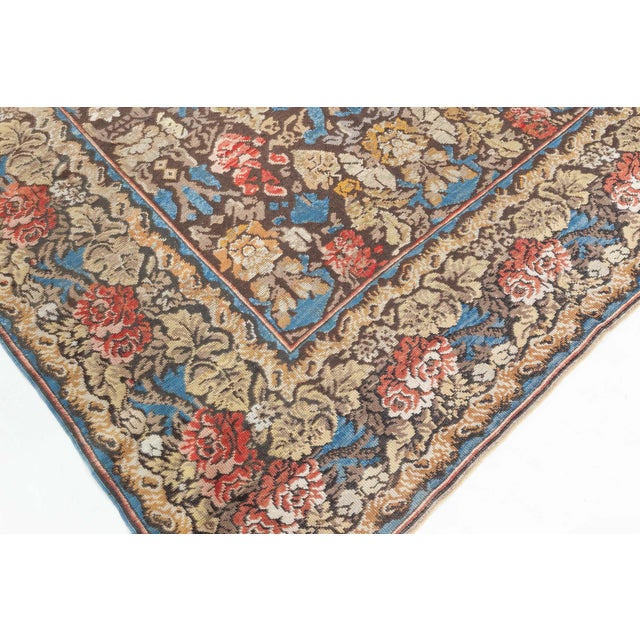 Traditional Antique Ukrainian Floral Rug, circa 1880 For Sale - Image 3 of 9