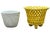 Mid 20th Century Vintage Ceramic Woven Cachepots Yellow & White For Sale - Image 5 of 7