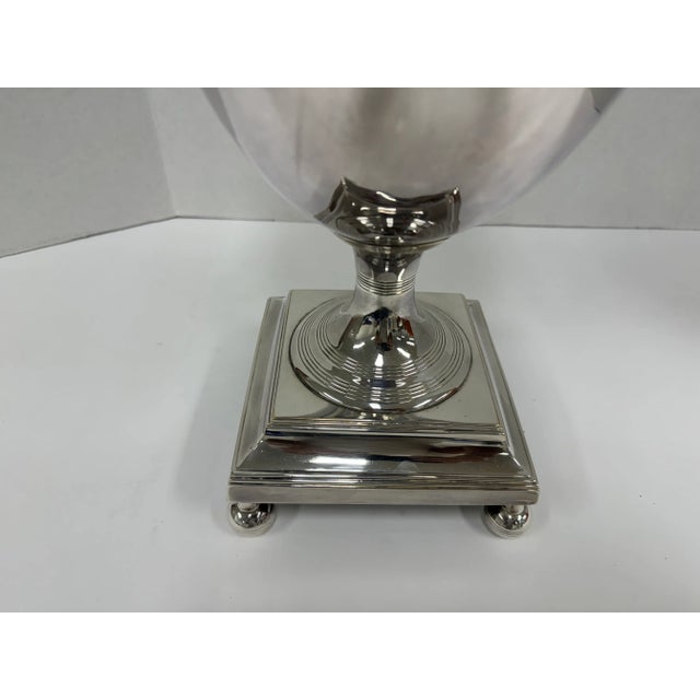 Silver Antique Sliver Plate Urn Lamp For Sale - Image 8 of 11