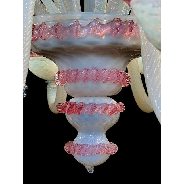 Vintage Venetian Light Blue and Pink Chandelier, 1950s For Sale - Image 16 of 18