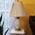 Vintage Ethan Allen Ivory Porcelain & Brass Leaf-Embossed Table Lamp For Sale - Image 12 of 18
