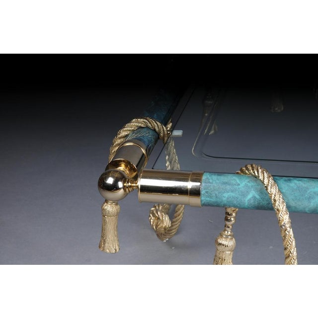 Hollywood Regency Hollywood Regency Style Coffee Table in Brass and Gold with Glass For Sale - Image 3 of 18