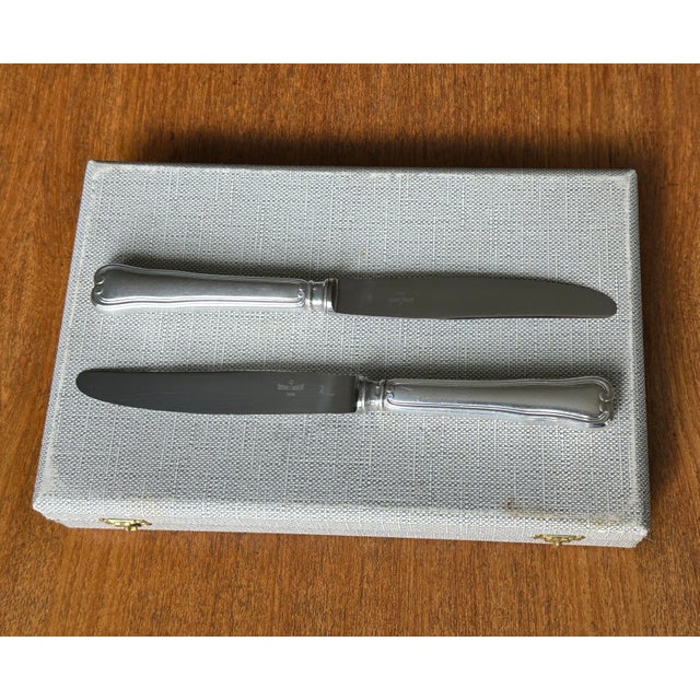 1970s 12 Silver-Plated Dessert Knives by Silversmith Ravinet Denfert, France, 1970s, Set of 12 For Sale - Image 5 of 6