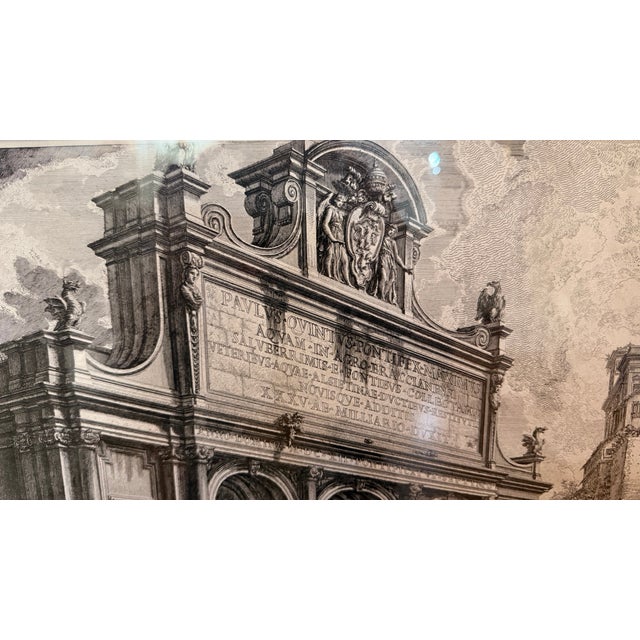 Late 20th Century After Giovanni Battista Piranesi “Veduta Del Castello Dell’Acqua Paola” Framed Architectural Etching For Sale - Image 10 of 10