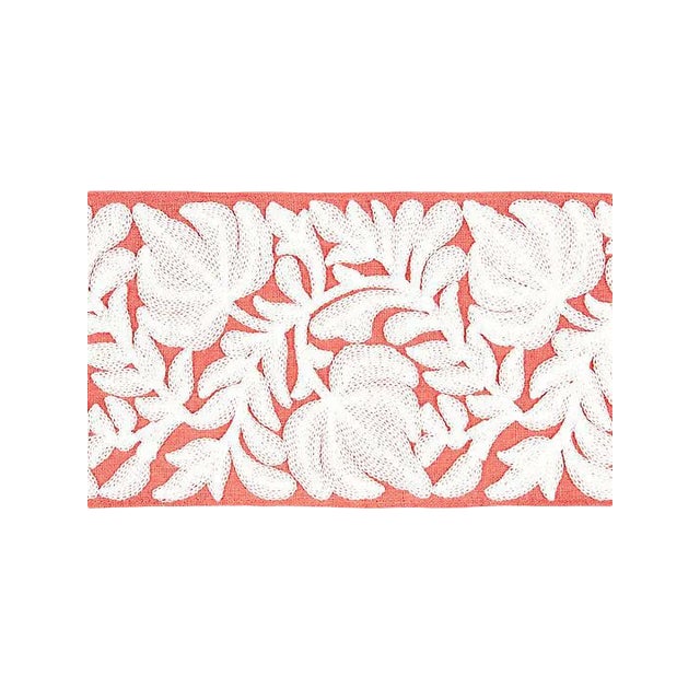 Scalamandre Coventry Embroidered Coral Tape For Sale