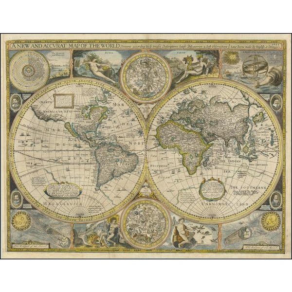 A.P. Originals Rare World Map Mounted on 6x6 Foot Wood Frame. Can Be Hung or Used as a Room Divider. One of a Kind! For Sale - Image 4 of 4