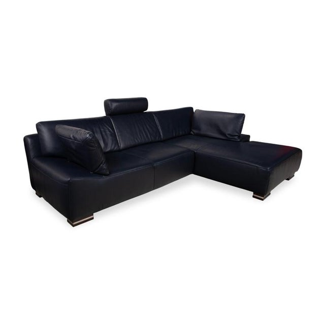 Dark Blue Leather Corner Sofa from Willi Schillig For Sale - Image 4 of 18
