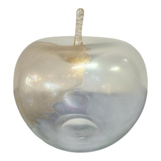 Seguso Apple Sculpture With Gold Leaf, Italy, 1970s For Sale