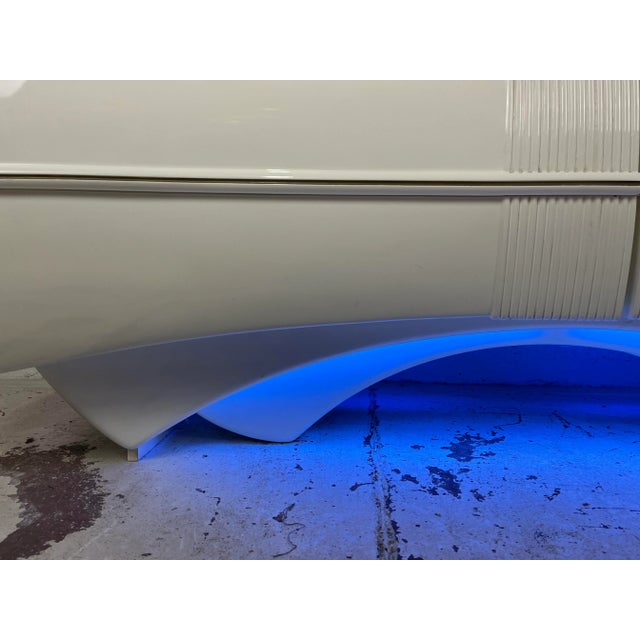 Space Age Style Chest of Drawers with Backlit Mirror in Wood and Fiberglass from DBM, 1960s For Sale - Image 4 of 9