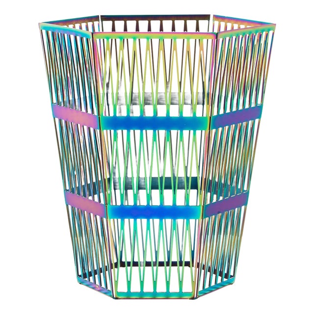 Tip Top Small Hexagonal Steel Paper Basket by Richard Hutten For Sale
