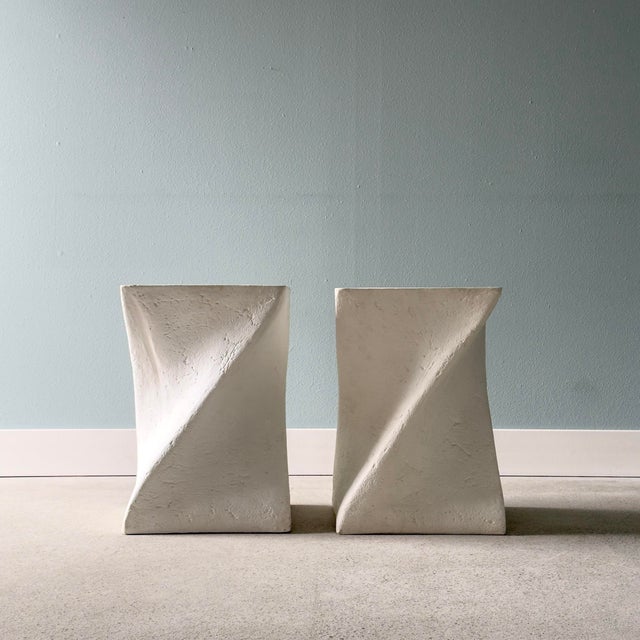 1980s Postmodern Plaster Side Tables, Set of 2 For Sale - Image 9 of 9