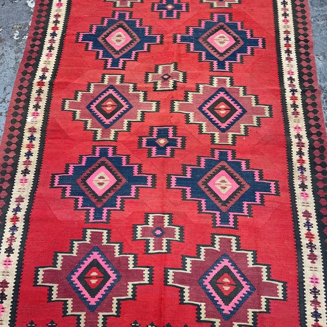 Late 20th Century 5ft 8in × 10ft Turkish Kilim Area Rug For Sale - Image 5 of 12