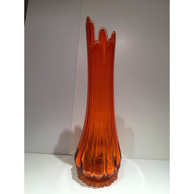 MidCentury Tall Orange Glass Vase Chairish