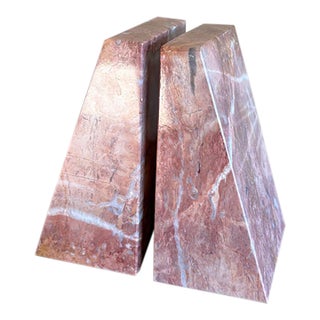 Vintage Polished Stone Bookends For Sale
