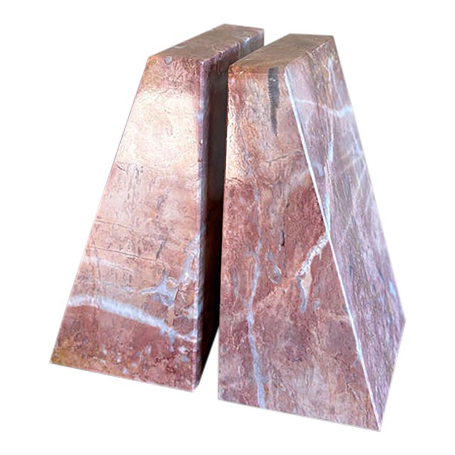 Vintage Polished Stone Bookends For Sale