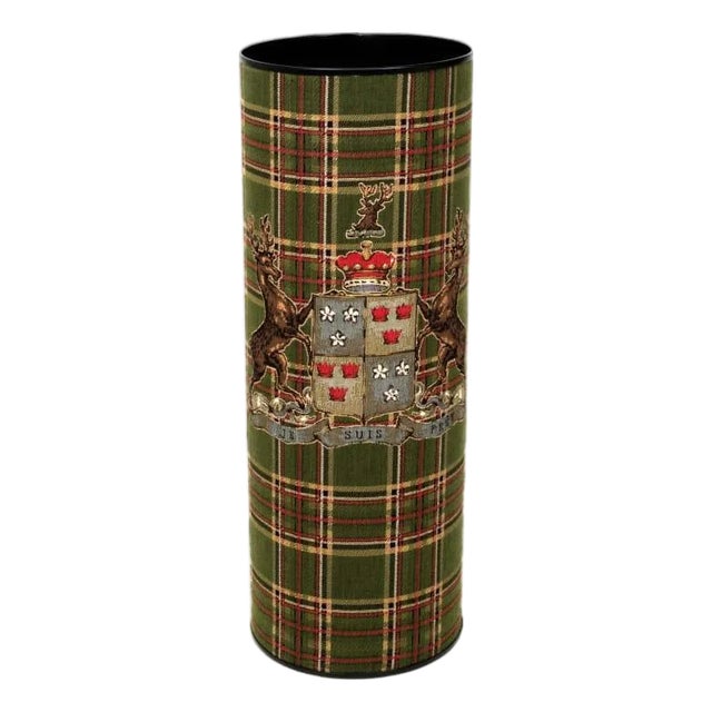 Highland Heritage Green Tapestry Umbrella Stand For Sale