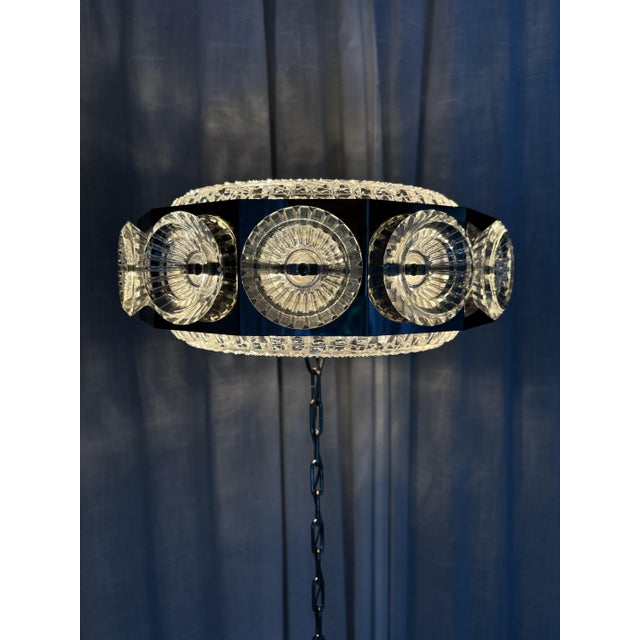 Metal Ceiling Lamp with Crystal Elements by Carl Fagerlund for Orrefors, Sweden, 1960s For Sale - Image 18 of 18