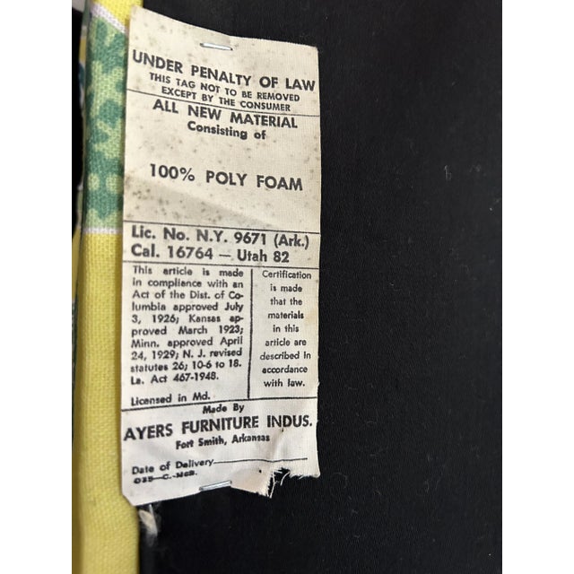 1971 White Chinoiserie Faux Bamboo Club Chairs by Ayers Furniture With Mad Cap Cottage Fabric For Sale - Image 10 of 11