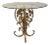 Italian Mid-Century Hollywood Regency Gild Metal Floral Design Side Table, 60s For Sale