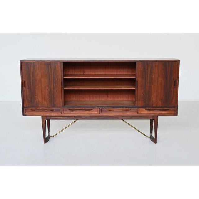 1960s Danish Cross-Leg Highboard in Rosewood by Sofus Jorgensen, 1960 For Sale - Image 5 of 18