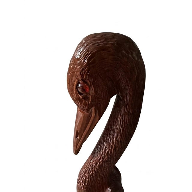 Large Vintage Hand-Carved "Susitna Flyer Bay" Heron Sculpture – 26" For Sale - Image 4 of 5