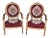 French Empire Armchairs in Red Fabric, Set of 2 For Sale