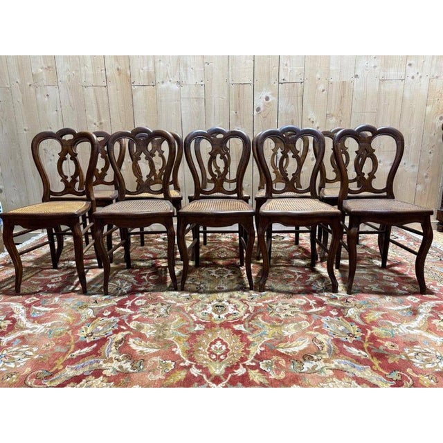 Louis Philippe Cane Chairs, Set of 10 For Sale - Image 3 of 11