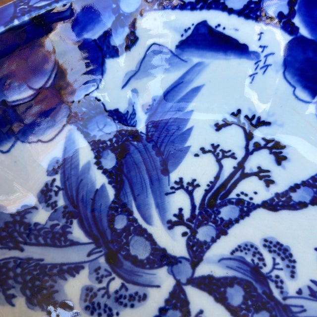 Japanese Antique Japanese Arita Porcelain Blue Decorated Bowl, Late Edo Period, Circa 1880–1900 For Sale - Image 3 of 12