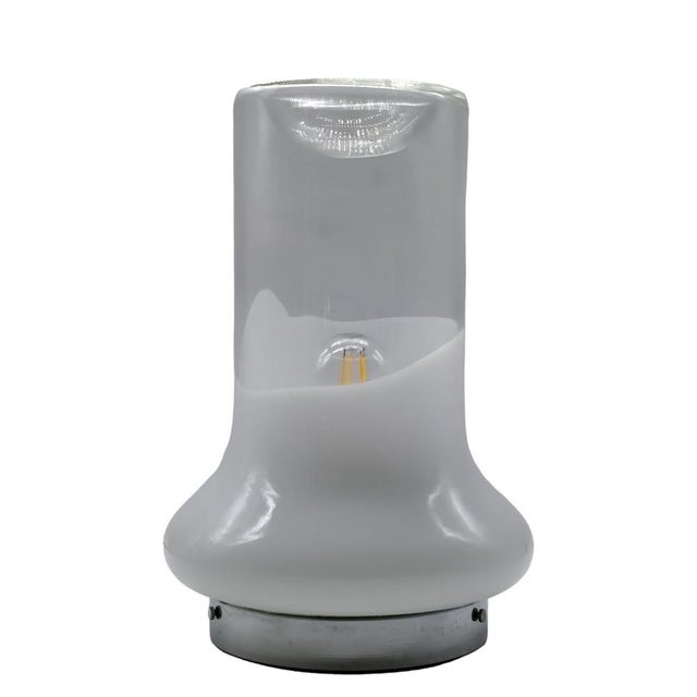 Metal Murano Glass Table Lamp by Roberto Pamio for Leucos, Italy, 1970s For Sale - Image 7 of 7