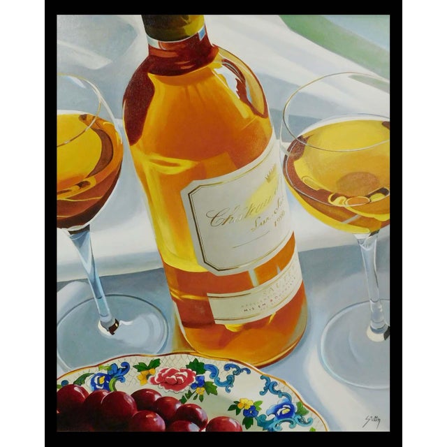 Impressionist Thomas Stiltz a Taste of Late Summer Hand Signed Artwork Original Painting Wine For Sale - Image 3 of 7