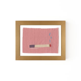 Angelique the Eggplant Cigarette by Willa Heart in Gold Frame, Mini Art Print For Sale