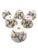 Hand-Painted Bat Trang Vietnamese Ceramic Bowls With Yellow Floral Motifs and Chopstick Rests - Set of 6 For Sale - Image 12 of 12