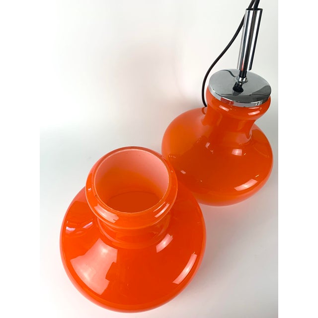 Vintage Orange Glass Pendant Lamp, Germany, 1970s For Sale - Image 12 of 17