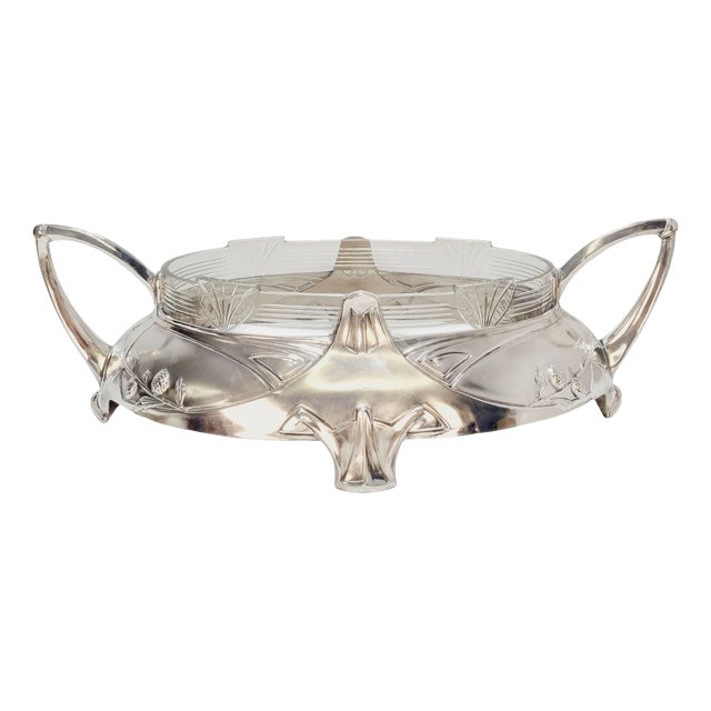 Antique Art Nouveau Silver-Plated Centerpiece by Dupper and Bernhold, 1920s For Sale