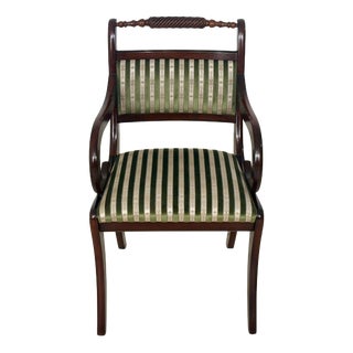 Upholstered Mahogany Dining Armchairs, Set of 2 For Sale