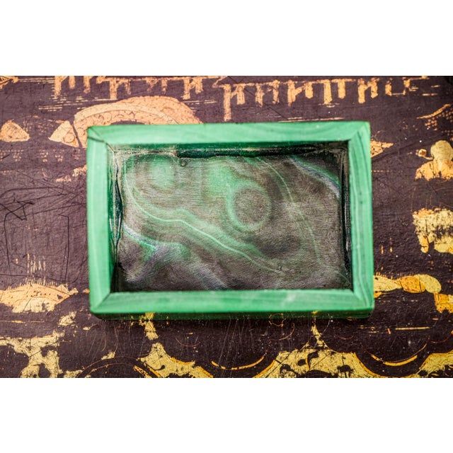 Early 20th Century Miniature Malachite Natural Stone Vintage Specimen Box Home Decor For Sale - Image 5 of 14