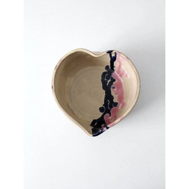Vintage Heart Shaped Studio Pottery Bowl For Sale - Image 10 of 10