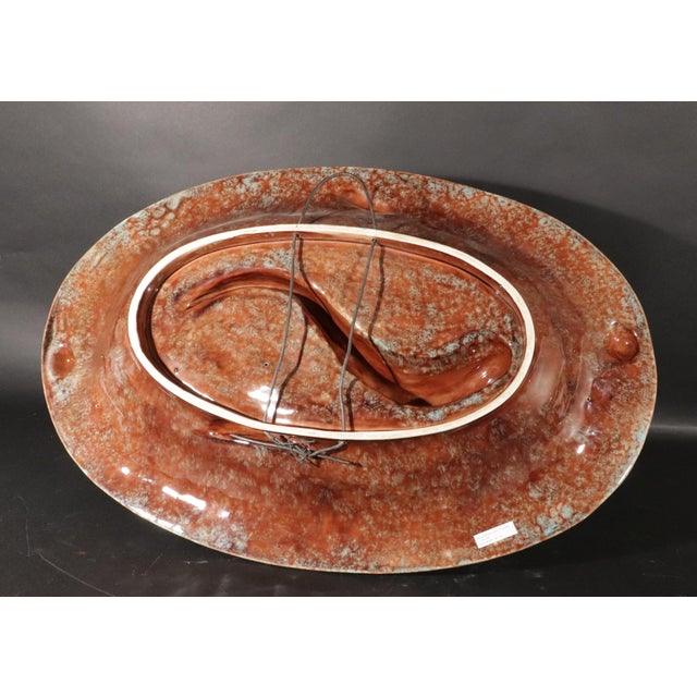 Aquatic Drama: Longchamp's Grande Majolica Grotto Platter For Sale - Image 14 of 15