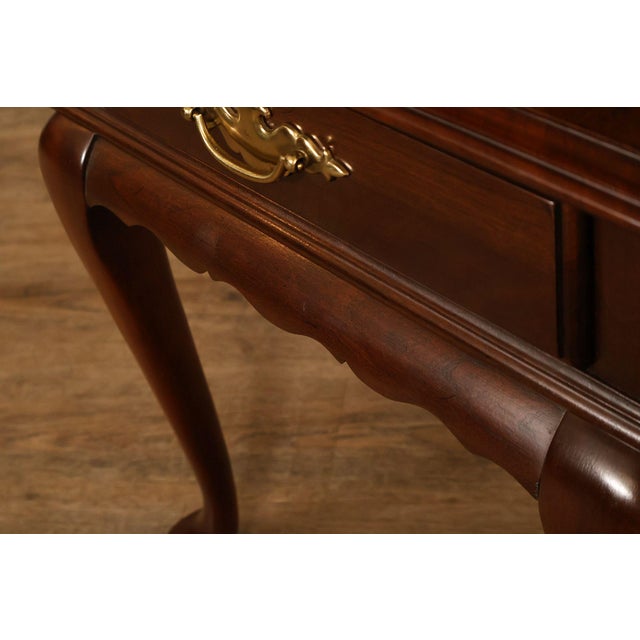 Ethan Allen Vintage Queen Anne Style Cherry Drop Leaf Side Table For Sale - Image 17 of 18