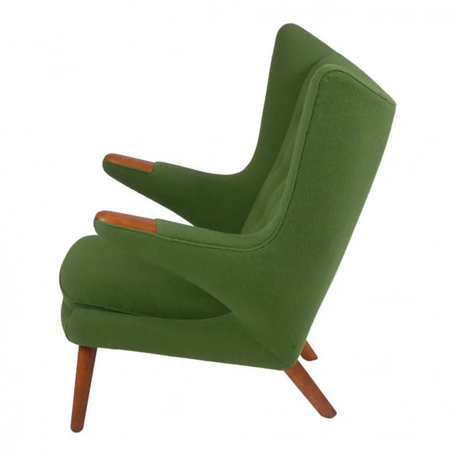 Papa Bear with Green Hallingdal Fabric By Hans J. Wegner For Sale - Image 3 of 5